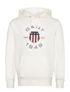 Print Sweat Hoodie Tops Sweat-shirts & Hoodies Hoodies White GANT