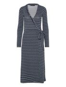 Elisa Harlekin Wrap Dress Polvipituinen Mekko Blue Ilse Jacobsen