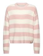 Ck Stripe Sweater Tops Knitwear Pullovers Pink Calvin Klein