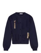 Knitted Cardigan Tops Knitwear Cardigans Navy Billieblush