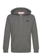 Essential Logo Zip Hoodie Tops Sweat-shirts & Hoodies Hoodies Grey Sup...