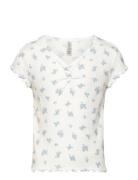 Top V Neck Pointelle Pyjamasetti Pyjama White Lindex