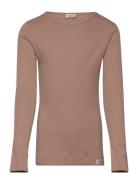 Plain Tee Ls Tops T-shirts Long-sleeved T-shirts Brown MarMar Copenhag...