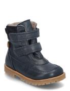 Rub Sole™ Velcro Boot Tex Talvikengät Tarroilla Navy Pom Pom