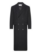 Double Breasted Wool Coat Villakangastakki Pitkä Takki Black Filippa K