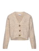 Nkfholly Boxy Short Knit Card Noos Tops Knitwear Cardigans Beige Name ...