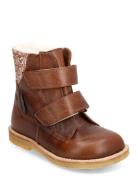 Boots - Flat - With Velcro Talvikengät Tarroilla Brown ANGULUS