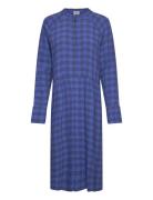 Check Pop Dupina Dress Polvipituinen Mekko Blue Mads Nørgaard