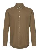 Brushed Twill Shirt-Classic Fit Designers Shirts Casual Green Morris