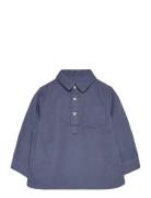 Regular Fit Cotton Shirt Tops Shirts Long-sleeved Shirts Navy Mango