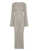 Slub Knitted Dress Maksimekko Juhlamekko Grey Gina Tricot