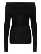 Light Off Shoulder Top Tops Knitwear Jumpers Black Filippa K