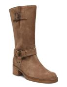 Biker Boot Korkeavartiset Saapikkaat Brown Gabor