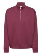 Everyday 1/4 Zip Burgundy Tops Sweat-shirts & Hoodies Sweat-shirts Bur...