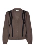 Objulla Knit L/S Re Cardigan 134 Tops Knitwear Cardigans Brown Object