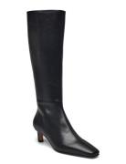 Rory Black Leather Boots Korkeavartiset Saapikkaat Black ALOHAS