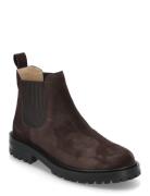 Booties - Flat - With Elastic Shoes Chelsea Boots Brown ANGULUS