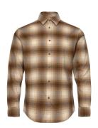 Slhslimowen-Flannel Shirt Ls Noos Tops Shirts Casual Brown Selected Ho...