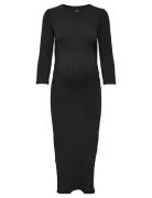 Olmalejandra L/S O-Neck Dress Jrs Polvipituinen Mekko Black Only Mater...