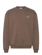 Crew Sweatshirt Tops Sweat-shirts & Hoodies Hoodies Brown Les Deux