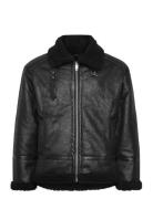 Faux Shearling Jacket Nahkatakki Black Lindbergh