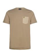 Tonal Pocket T-Shirt Tops T-shirts Short-sleeved Beige Lyle & Scott