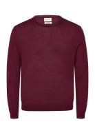 Extrafine Merino Wool C-Neck Tops Knitwear Round Necks Burgundy GANT