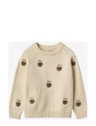 Alon Owl Pullover Tops Knitwear Pullovers Cream Fliink