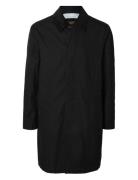 Slhwalter Waxed Cotton Coat Ohut Pitkä Takki Black Selected Homme