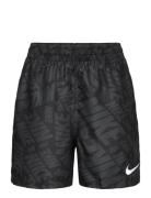 Nike B 4" Volley Short Tossed Block Uimashortsit Black NIKE SWIM