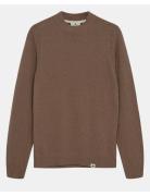 Akrico Lambswool Knit Tops Knitwear Round Necks Brown Anerkjendt