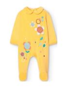 Velour Play Suit For Baby Girl -Bci Pitkähihainen Body Yellow Boboli