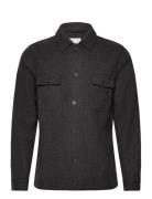 Textured Overshirt Tops Overshirts Grey Lindbergh