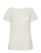 Full Lace T-Shirt Tops Blouses Short-sleeved White Rosemunde