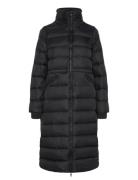 Mw Down Funnel Nk Maxi Coat Topattu Pitkä Takki Black Tommy Hilfiger