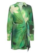 Printed Bow Dress Lyhyt Mekko Green Mango