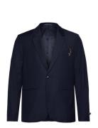 Relaxed Wool-Blend Single-Button Blazer Suits & Blazers Blazers Single...