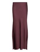 Skirt Mary Pitkä Hame Burgundy Lindex