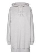 Chenille Monologo Hoodie Dress Lyhyt Mekko Grey Calvin Klein Jeans