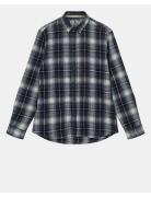 Akleif Flannel Check Shirt Tops Shirts Casual Navy Anerkjendt