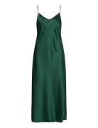 Satin Midi Slip Dress Polvipituinen Mekko Green Polo Ralph Lauren