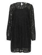 Crkanni Lace Dress Polvipituinen Mekko Black Cream