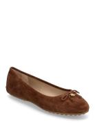 Jayna Suede Driver Flat Ballerinat Brown Lauren Ralph Lauren