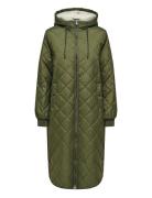 Onlnewsandy Quilt Coat Cc Otw Topattu Pitkä Takki Khaki Green ONLY