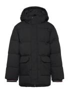 Monotype Ribstop Puffer Jacket Toppatakki Black Tommy Hilfiger