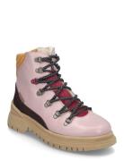 Boots - Flat - With Lace And Zip Nauhalliset Talvikengät Pink ANGULUS