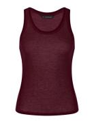 Beauty Layers Top Nsl Tops T-shirts & Tops Sleeveless Burgundy Triumph