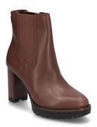 Layne Leather Bootie Shoes Boots Ankle Boots Ankle Boots With Heel Bro...