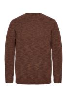 Mmglaporte Melange Crew Neck Knit Tops Knitwear Round Necks Brown Mos ...