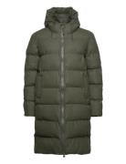 Alta Long Puffer Jacket W3T4 Topattu Pitkä Takki Khaki Green Rains